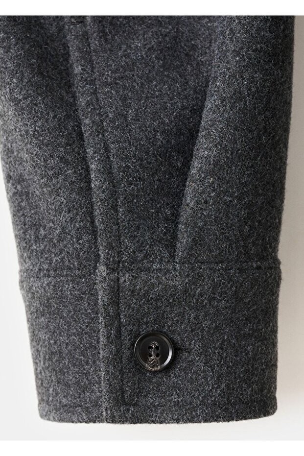 Regular kesim flanel gömlek ceket - 5