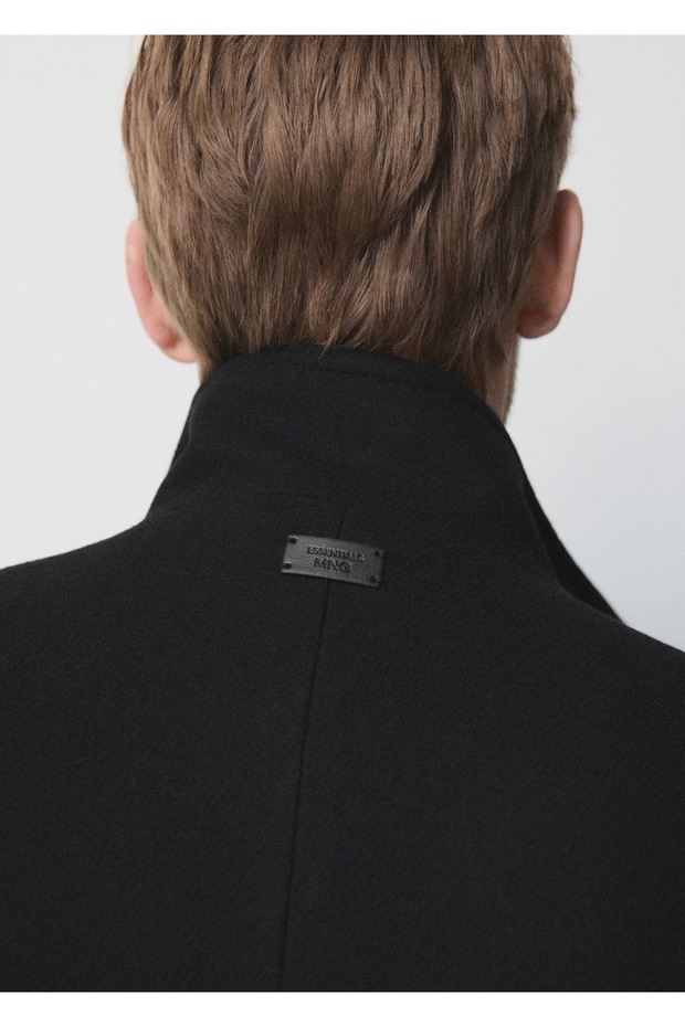 Dik yaka yün palto - 8