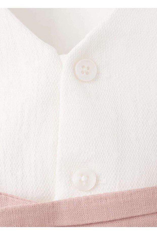 Kısa keten elbise - 5