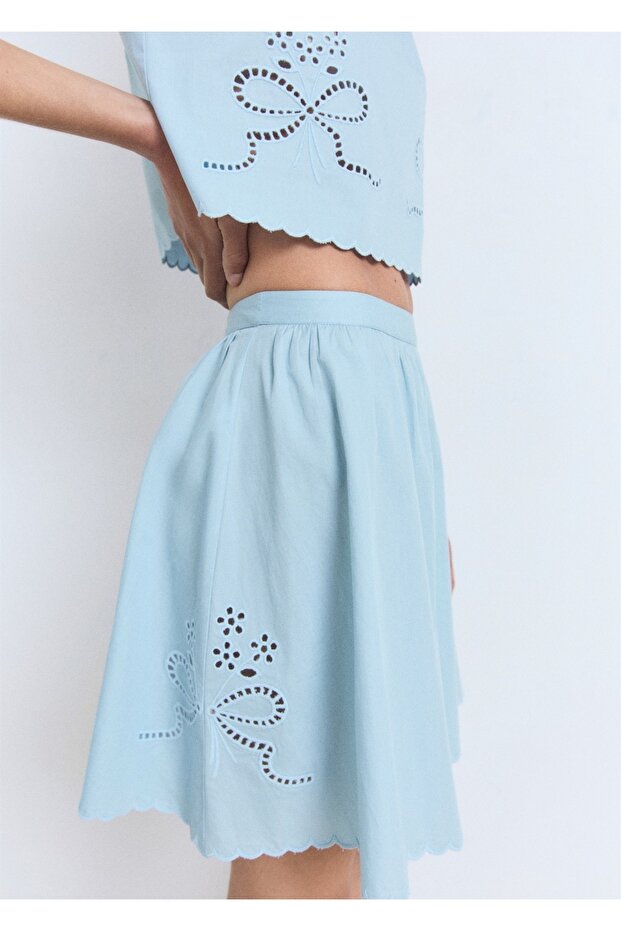 Nakışlı etek dalgalı etek ucu - 7