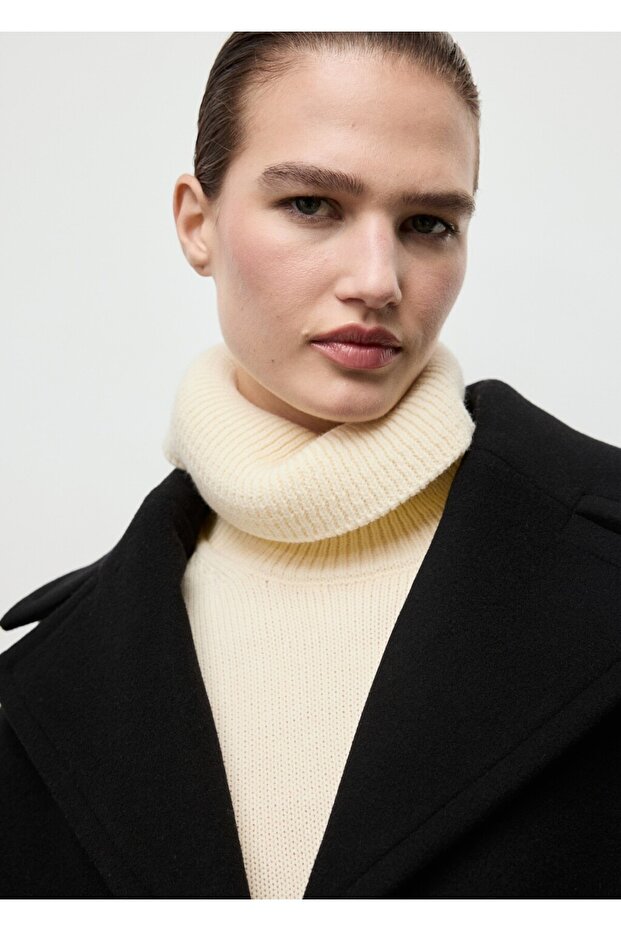 Oversize yün kısa palto - 6