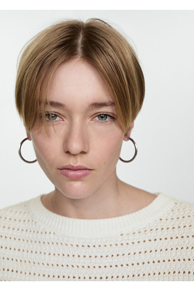 Ajur detaylı triko kazak - 5