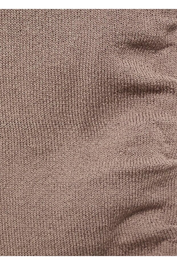 Asimetrik askılı triko bluz - 5