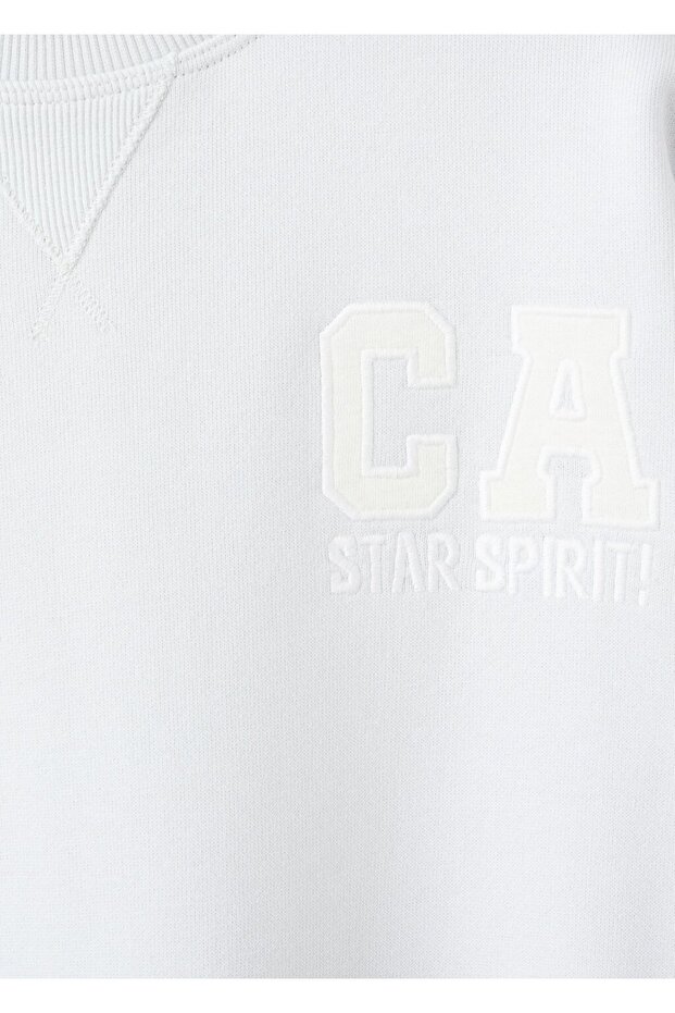 Desenli pamuklu sweatshirt - 4