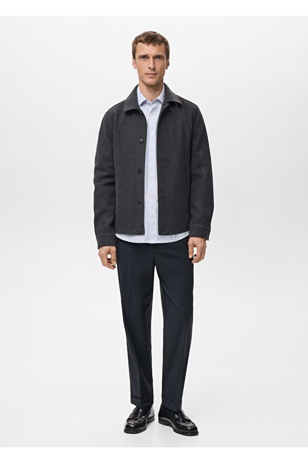 Regular kesim flanel gömlek ceket - 2