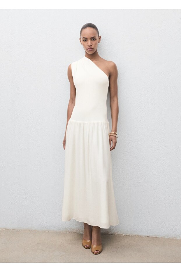 Asimetrik triko elbise - 2