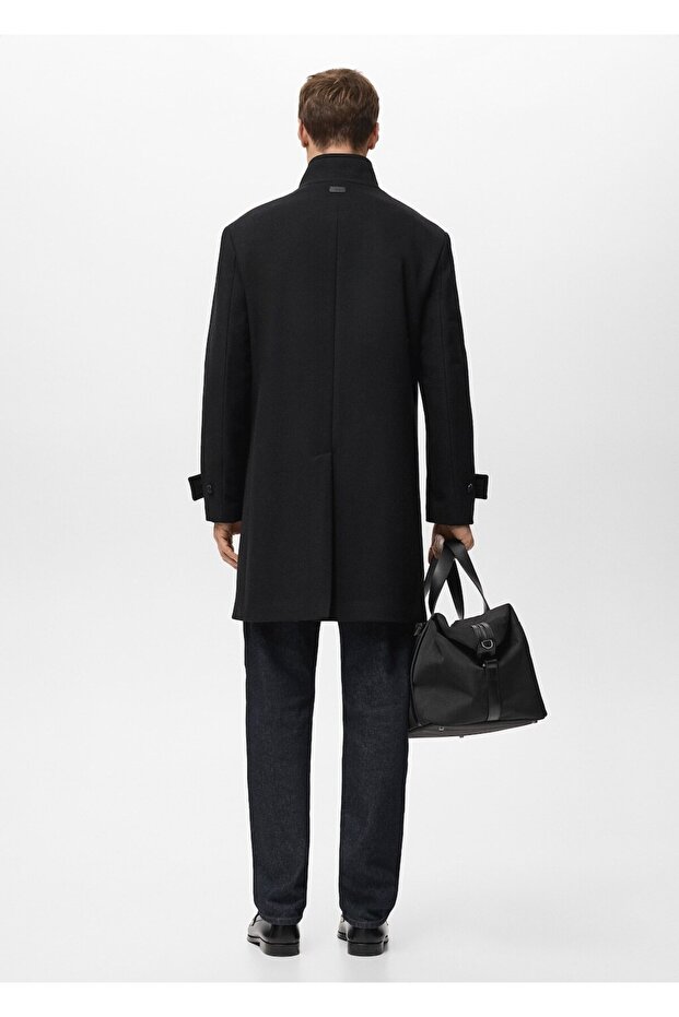 Dik yaka yün palto - 4