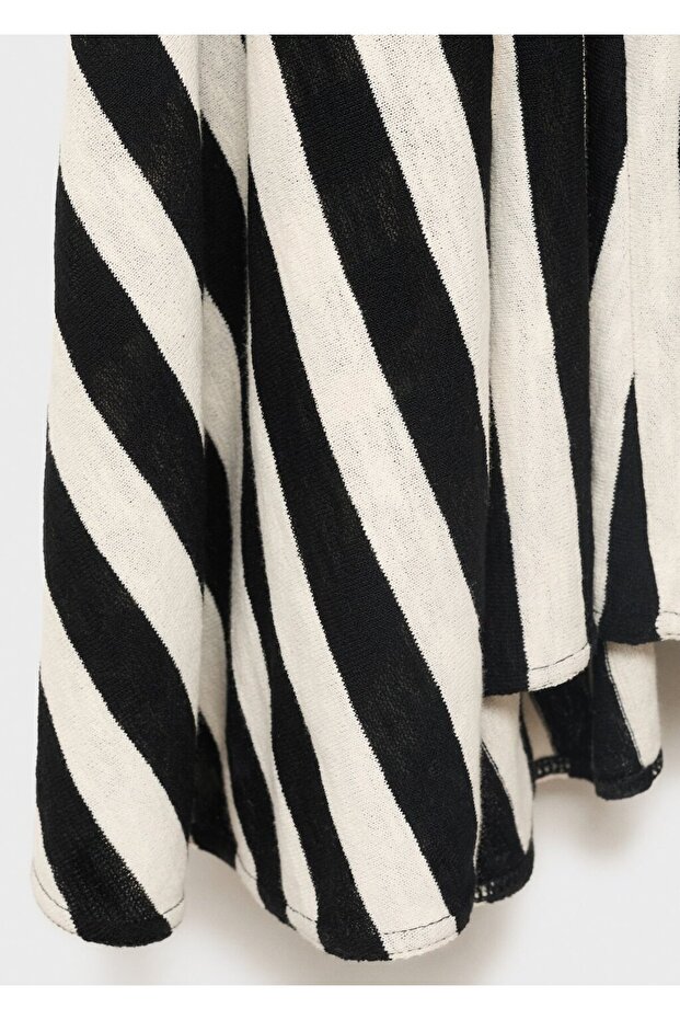 Eteği asimetrik triko elbise - 5