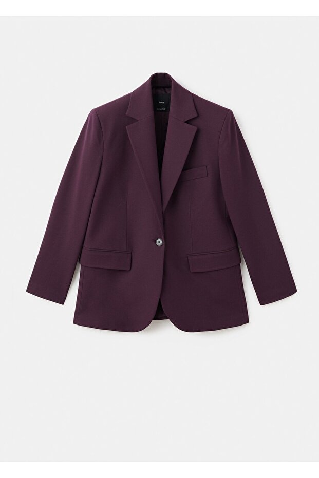 Yün karışımlı kumaş blazer ceket - 3