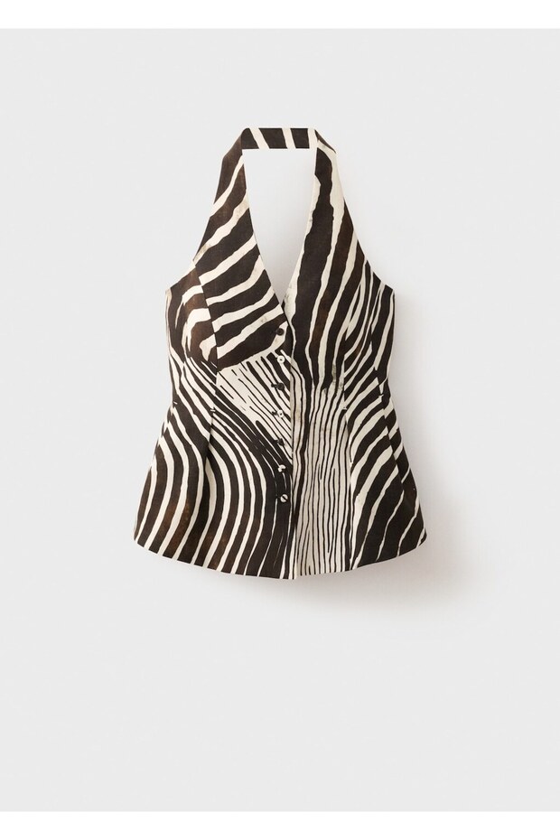 Zebra desenli keten yelek - 3