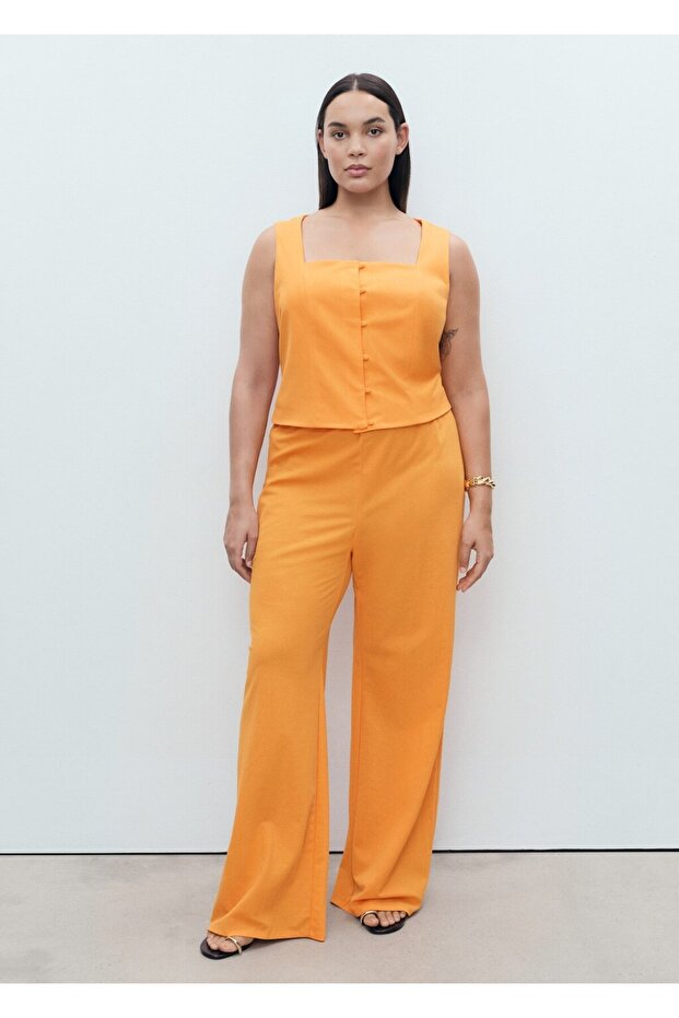 Düğmeli pamuklu bluz - 7