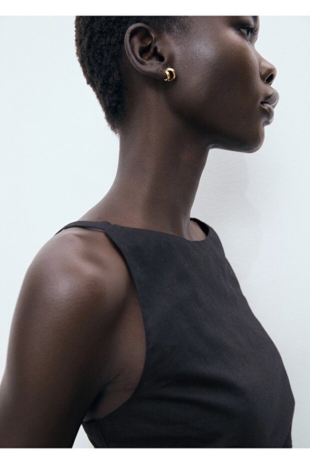 Drape keten elbise - 6