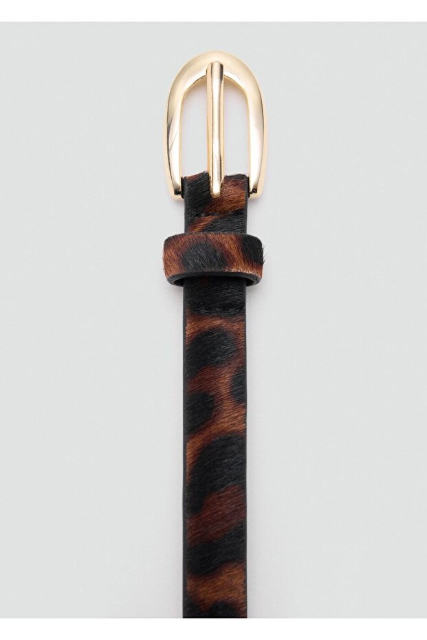 Leopar desenli deri kemer - 3