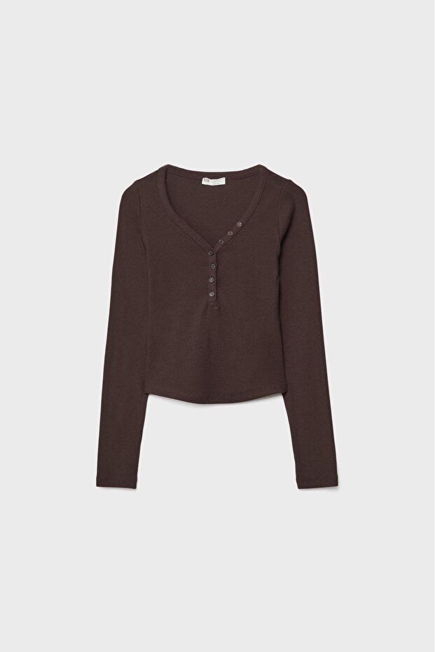 Düğmeli t-shirt - 5