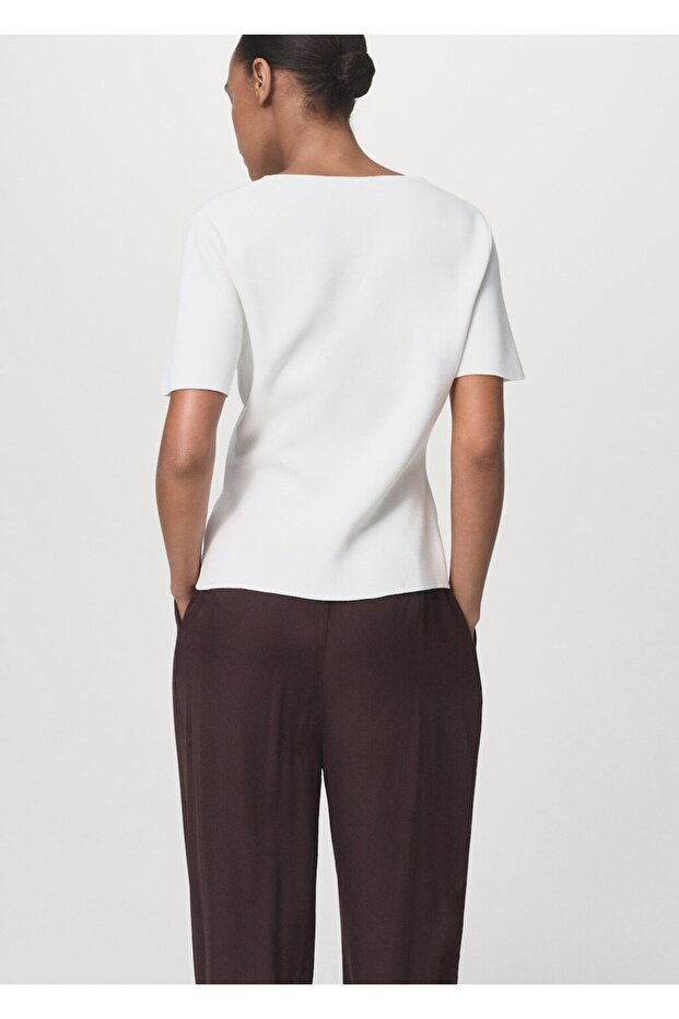 Mücevher düğmeli triko hırka - 4