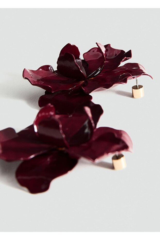 Çiçek tasarımlı küpe - 1