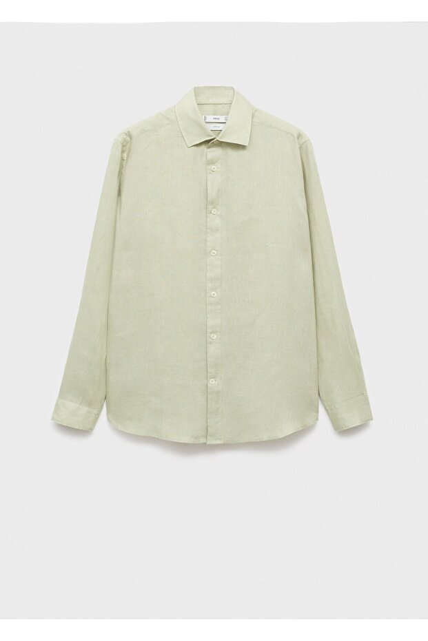 %100 keten regular fit gömlek - 3