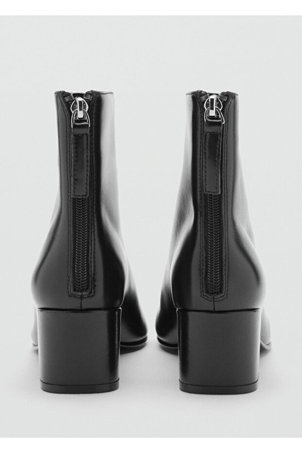 Blok topuk deri kısa bot - 4