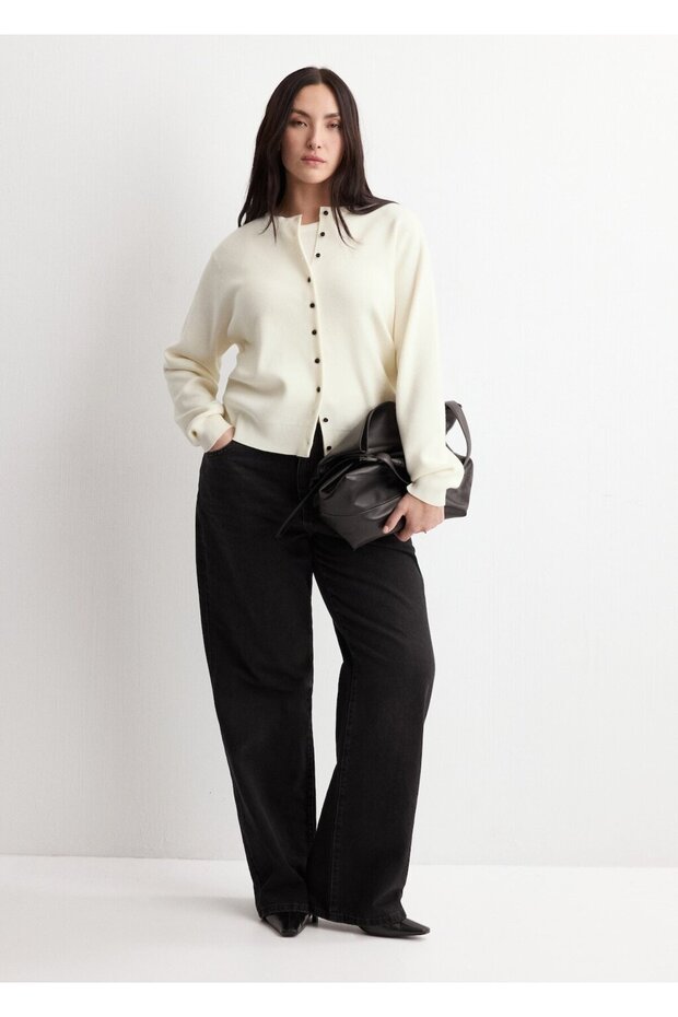 Triko düğmeli hırka - 7