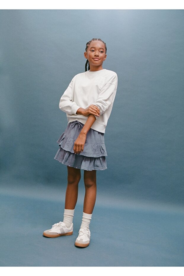 Desenli pamuklu sweatshirt - 3