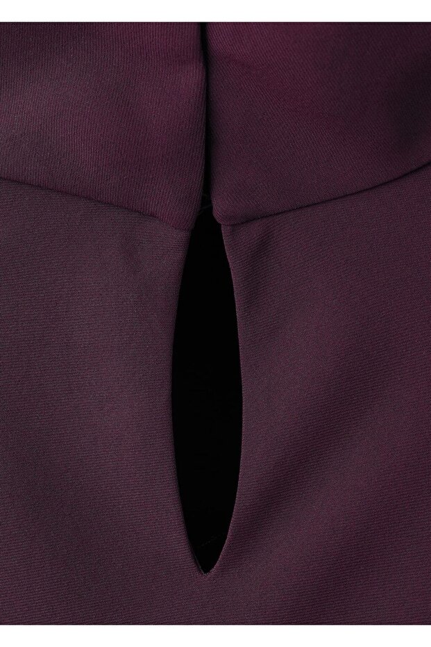 Drape yaka uzun elbise - 5