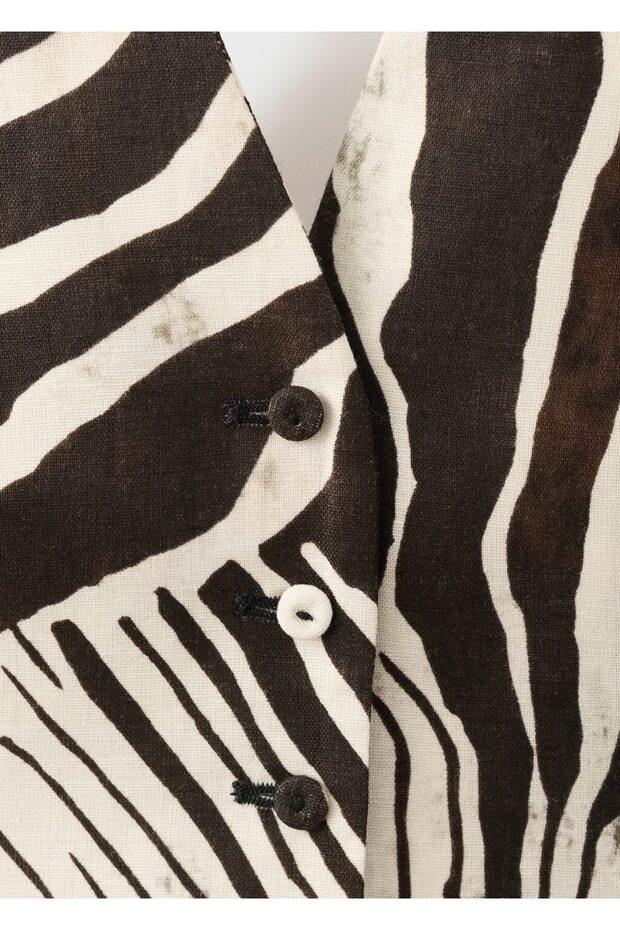 Zebra desenli keten yelek - 5