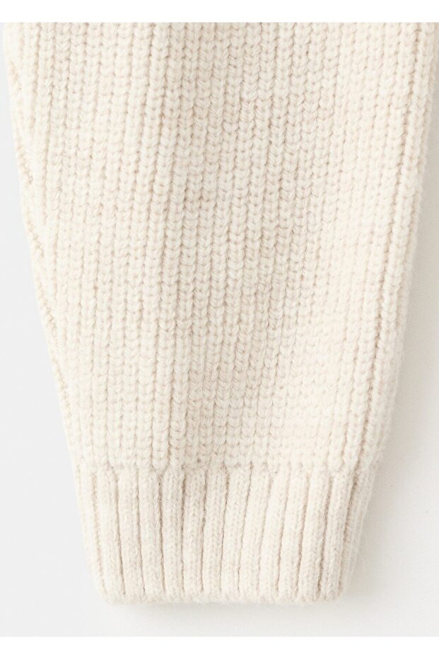 V yaka bağcıklı hırka - 5