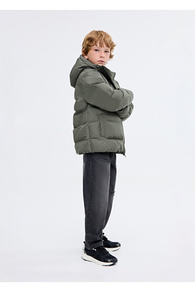 Kapüşonlu kapitone anorak - 2