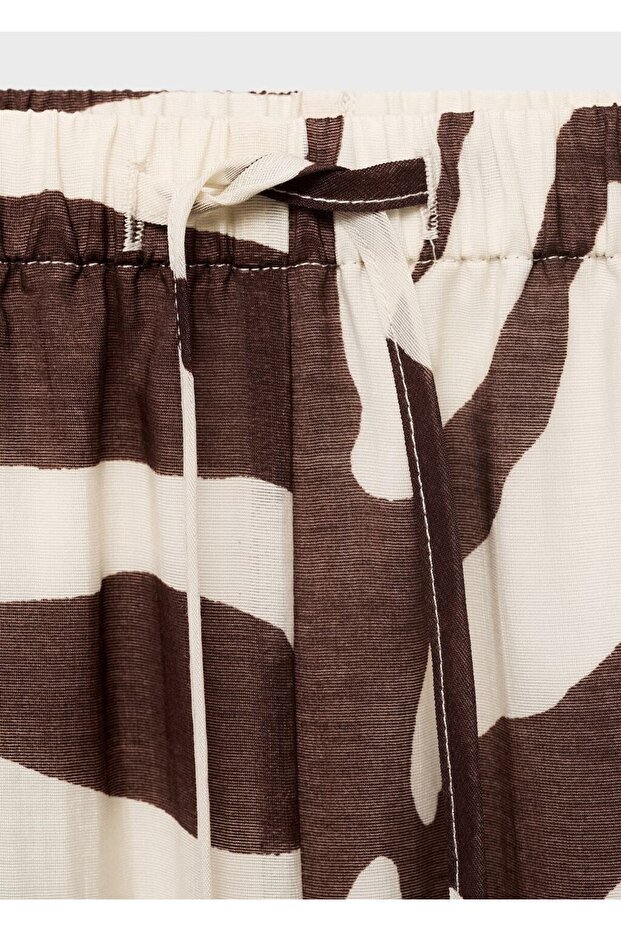 Zebra desenli dökümlü pantolon - 7