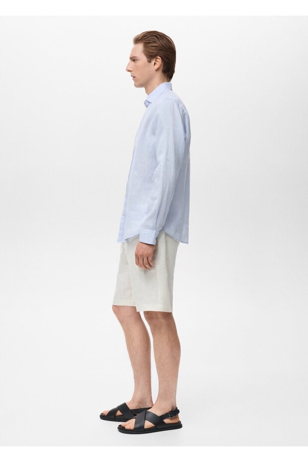 %100 keten gömlek - 7