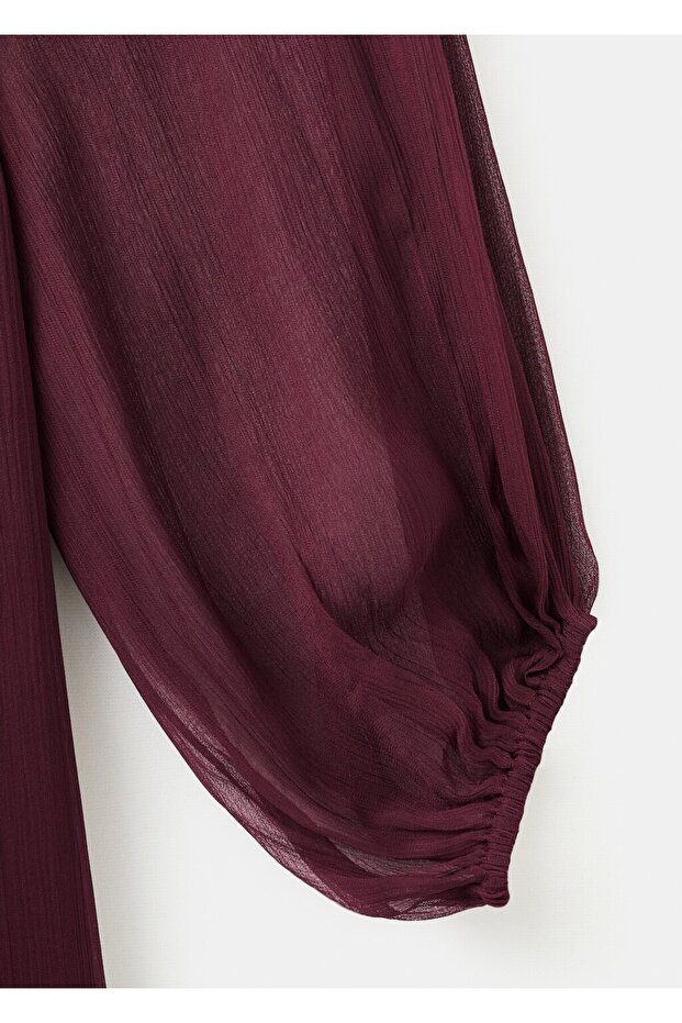 Volanlı straplez elbise - 5