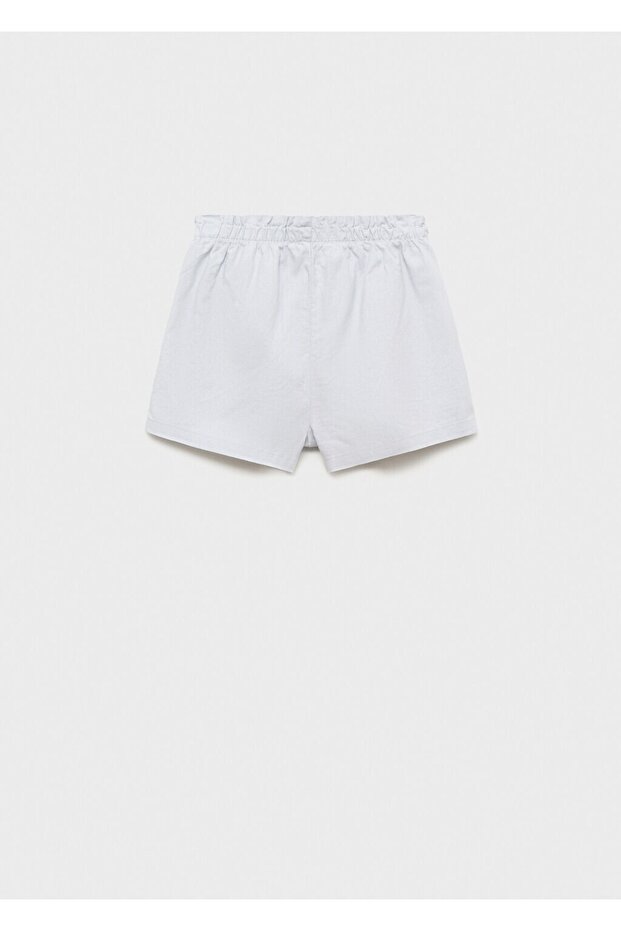 Kemerli keten şort - 4