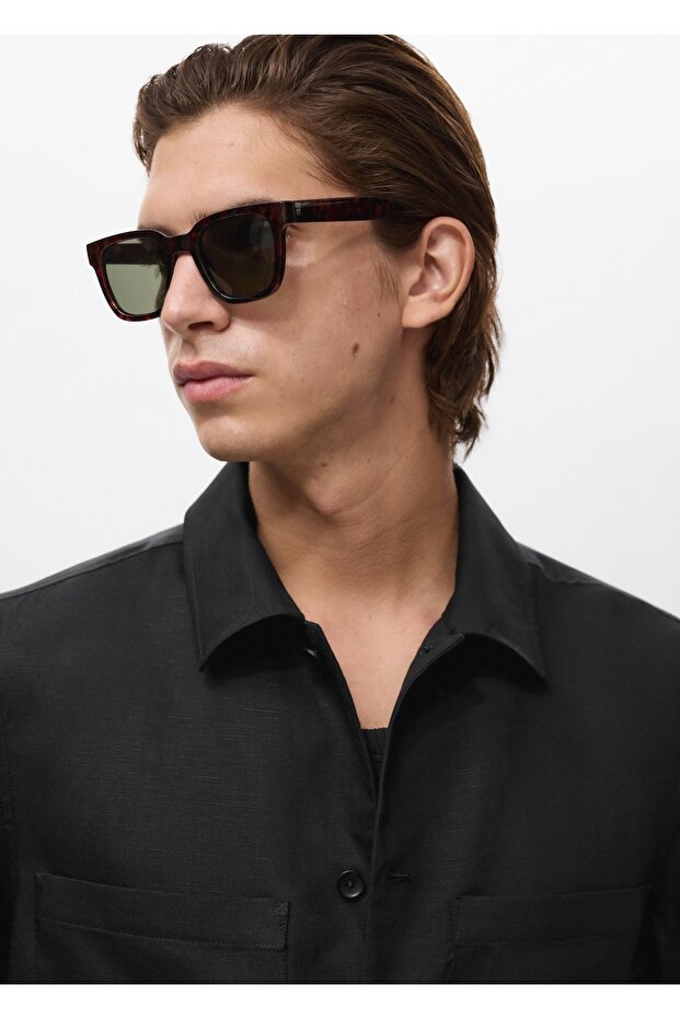 Keten karışımlı cepli ceket - 6