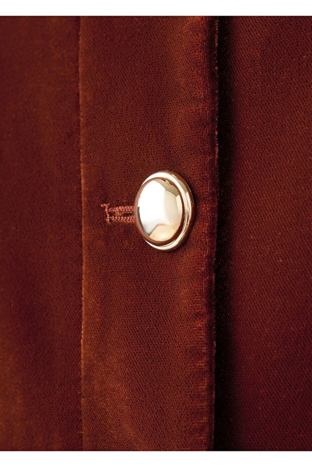 Düğmeli kadife ceket - 7