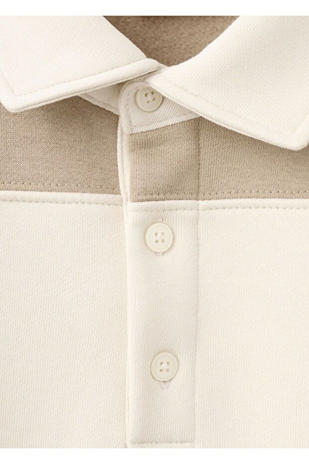 Çizgili polo sweatshirt - 8