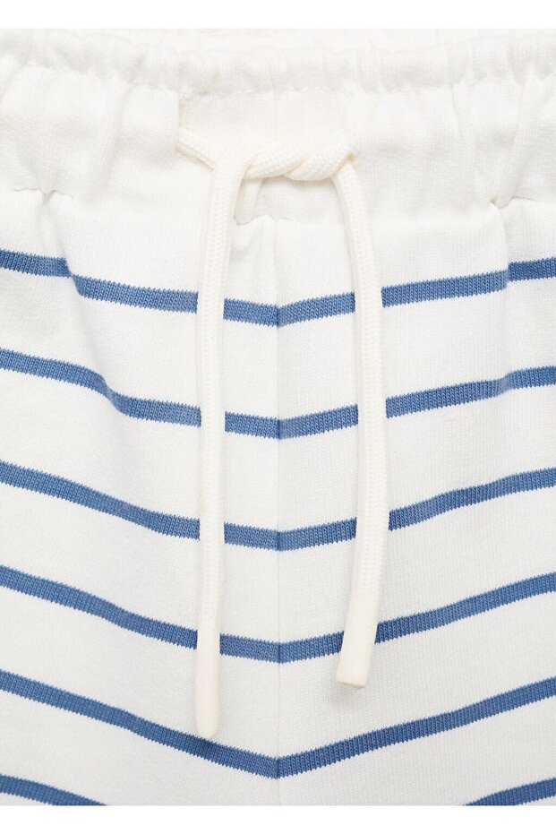 Pamuklu çizgili bermuda şort - 7