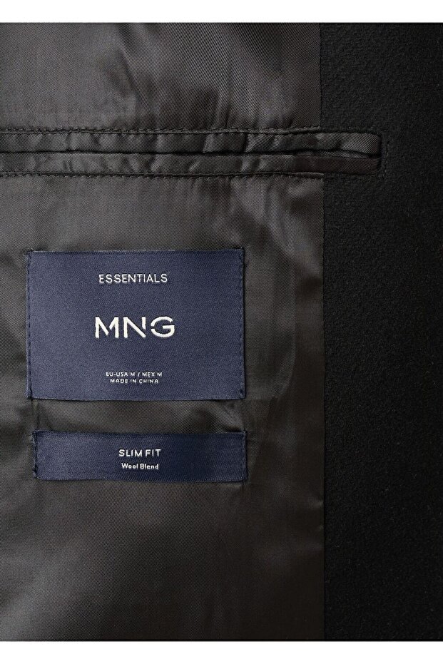 Dik yaka yün palto - 5