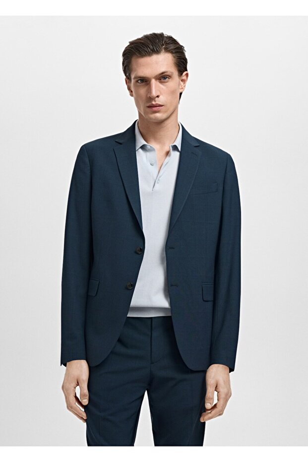 Streç kumaştan süper dar kesim blazer ceket - 1