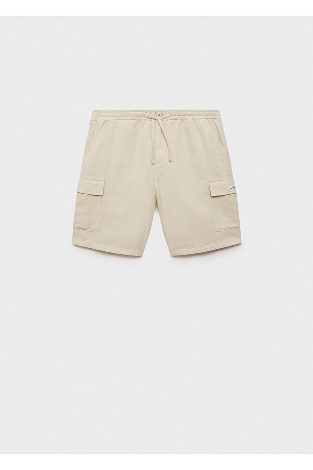 Keten kargo bermuda şort - 3