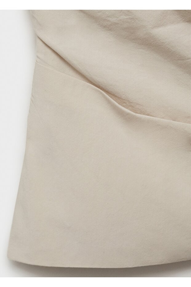 Asimetrik straplez bluz - 5