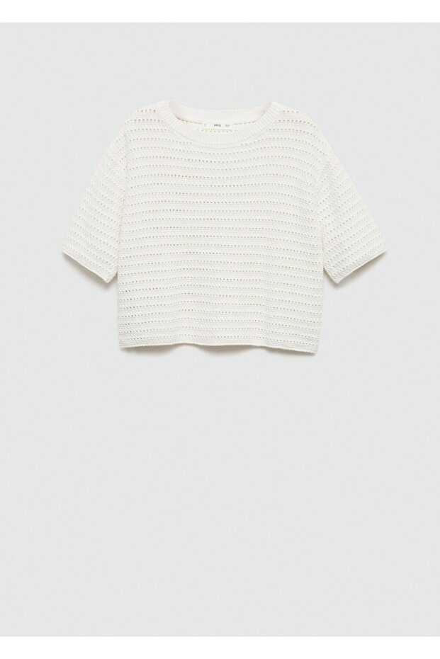 Ajur detaylı triko kazak - 3