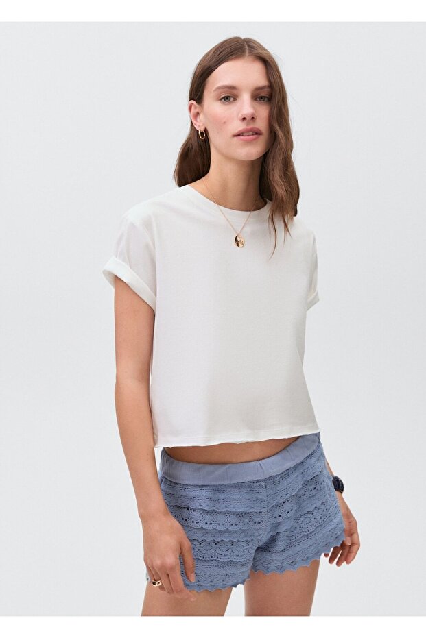 Kroşe volanlı şort - 1