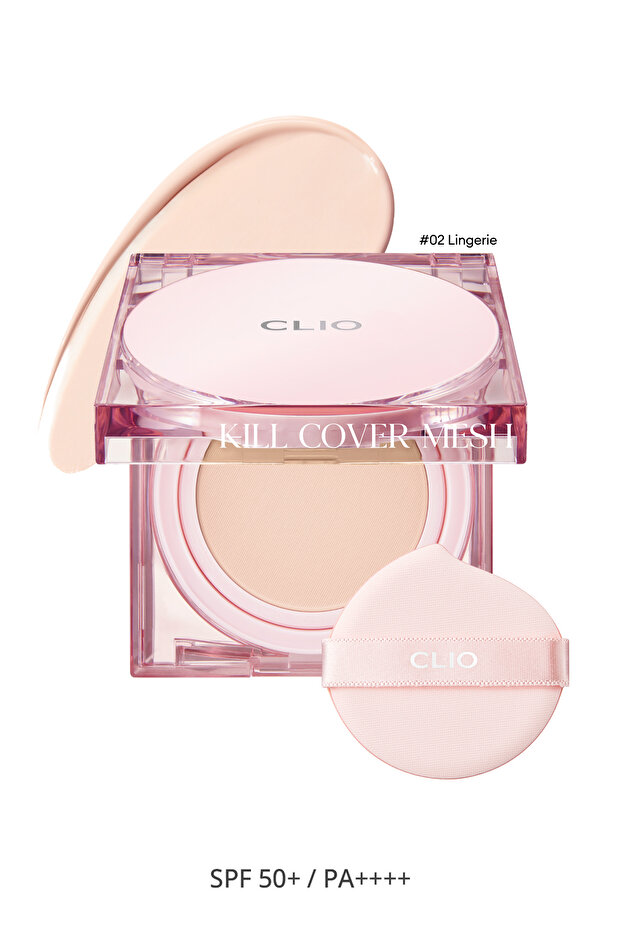 Clio Kill Cover Mesh Glow Cushion - Intense Moisture, Shine, Refill Spf50+Pa++++ (Set of 2 Lingerie)