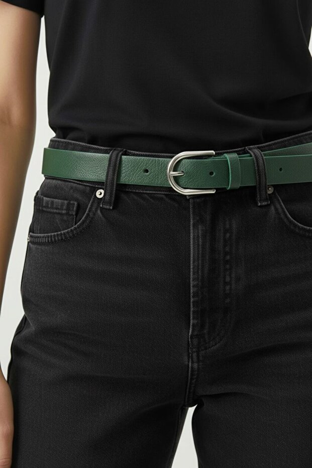 Kadın Yeşil Klasik Kemer - 2