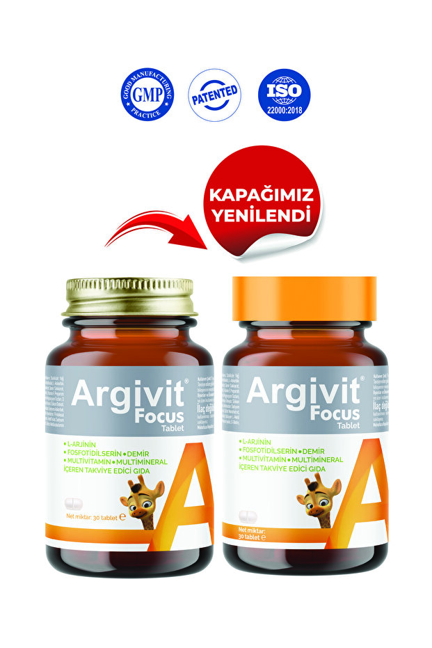 Focus L-Arjinin, Fosfotidilserin, Demir, Multivitamin ve Multimineral İçeren 30 Tablet - 3