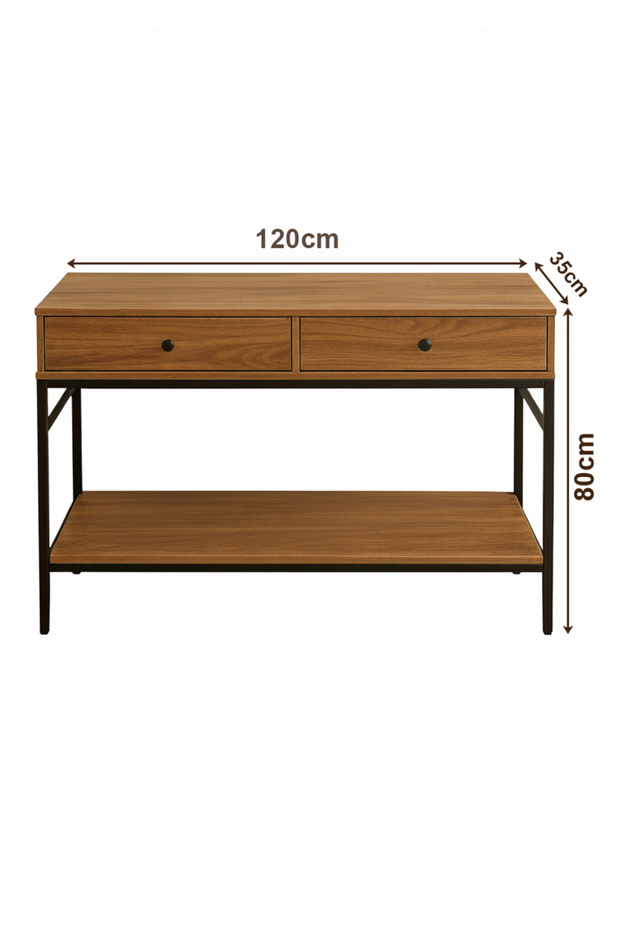 طاولة كونسول من طبقتين مع أدراج تخزين - 8