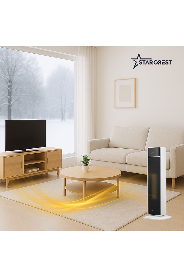 SCH-T30BK Ceramic Fan Heater, 2000W, Digital Control, Oscillation Function, Remote Control - 8
