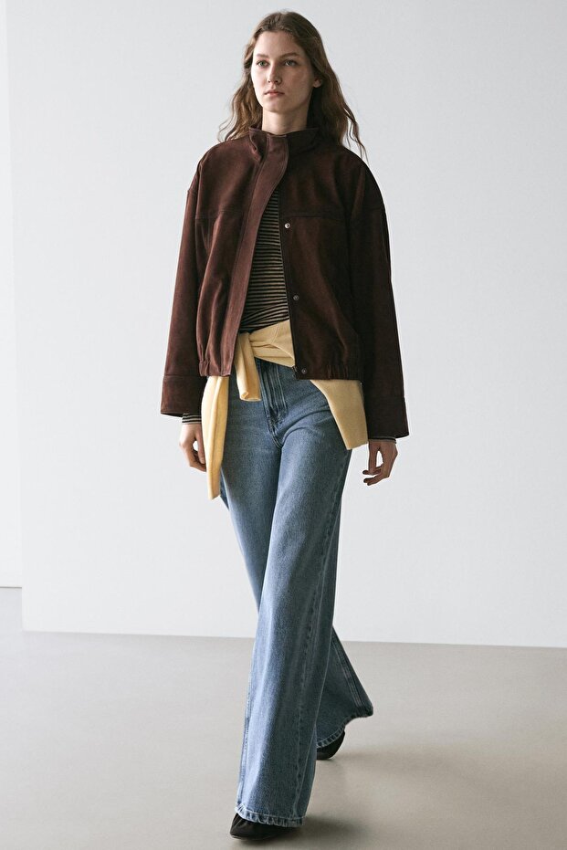 Orta bel İspanyol paça jean - 4