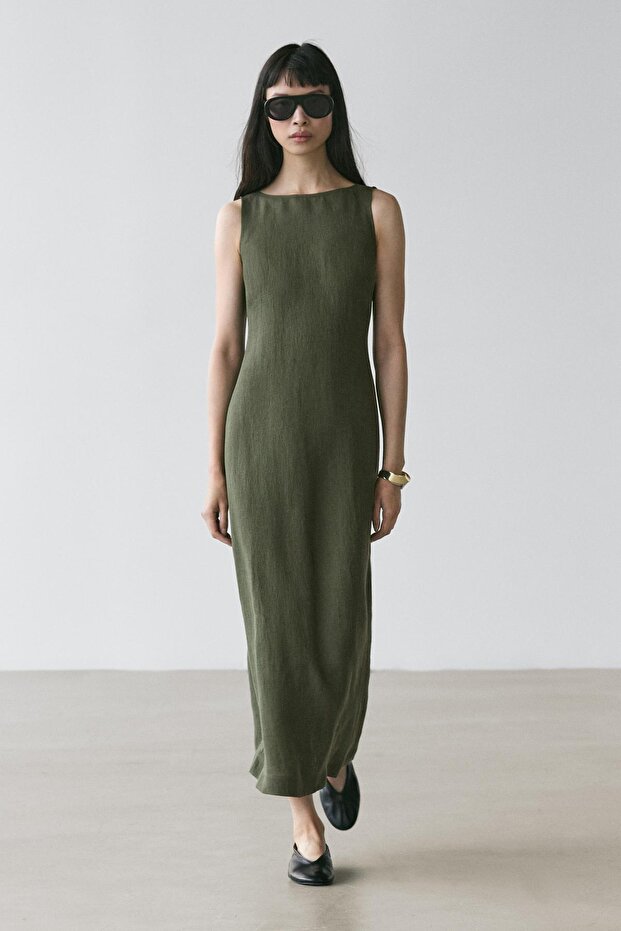 Uzun keten elbise - 1