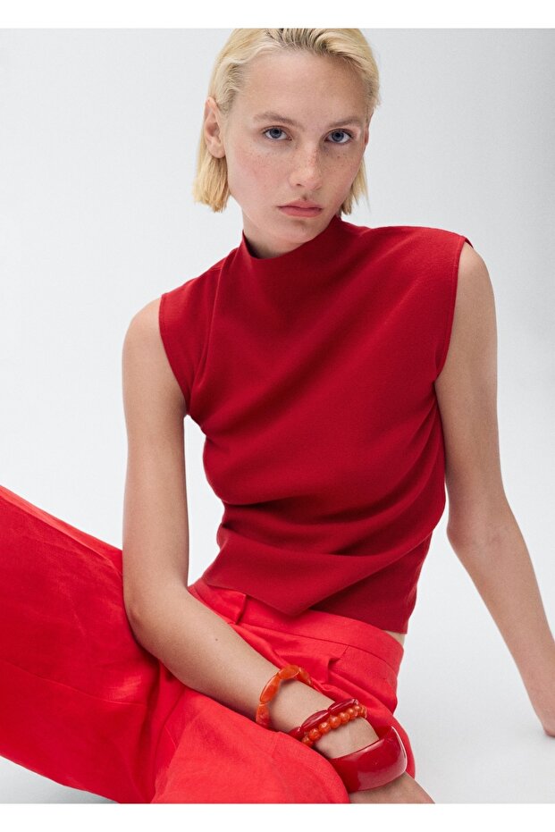 Perkins yaka triko bluz - 7